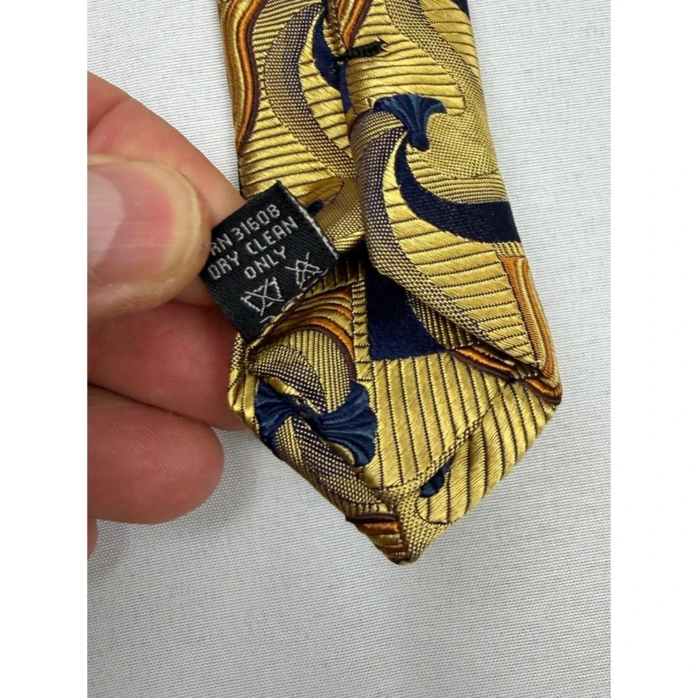 Jos. A. Bank Necktie‎ Mens Gold Signature Collection Silk Abstract Italy NEW